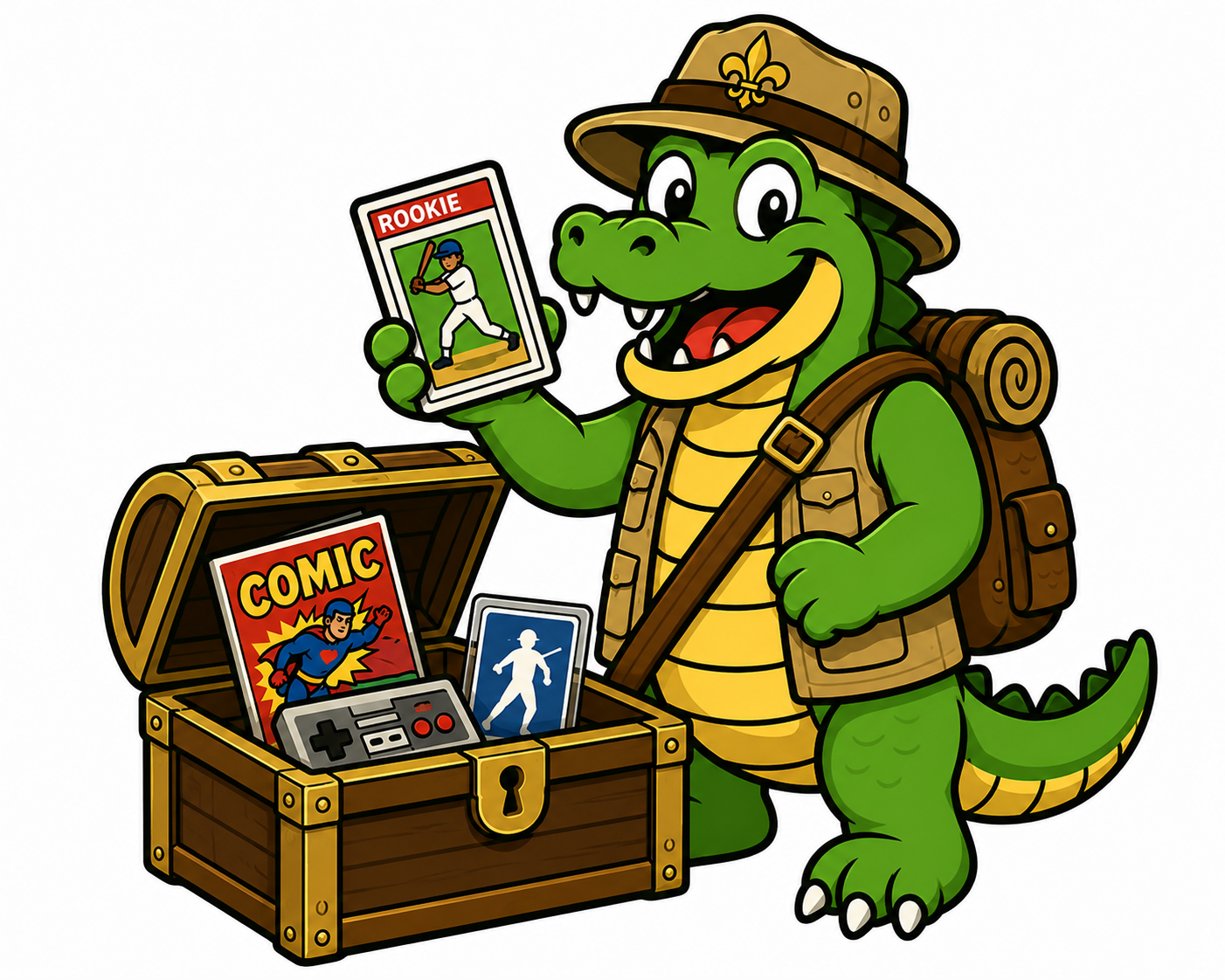 Gumbeaux the Gator Explorer Mascot